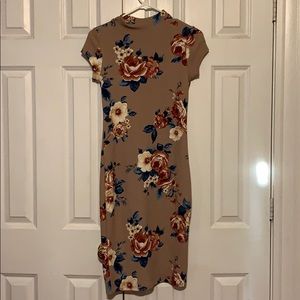 A sexy mauve floral dress